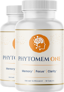 Two Phytomem One bottles showing the memory, focus and clarity label