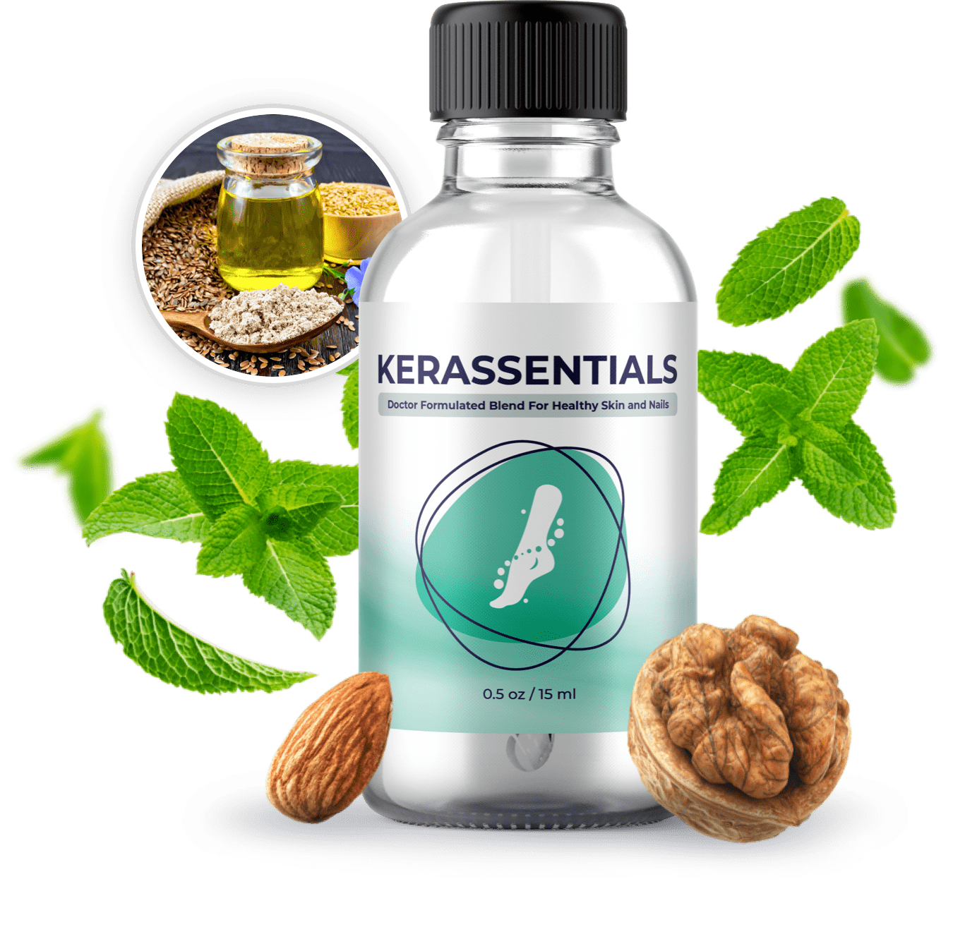 Kerassentials review: bottle of Kerassentials nail and skin oil
