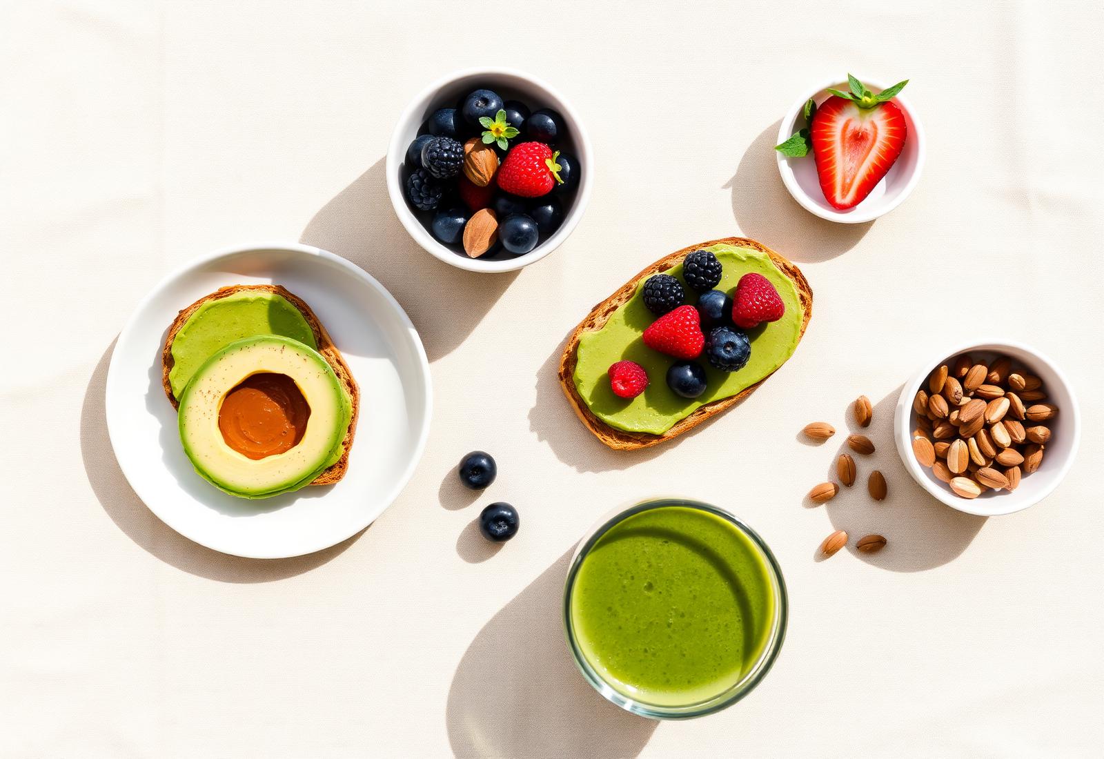 Healthy bowl with chickpeas, avocado, greens and tomatoes
